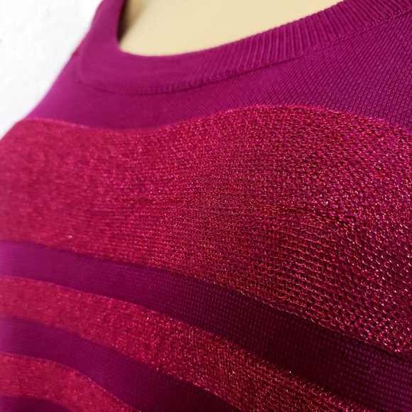 Burberry Brit Metallic Stripe Short Sleeve Sweater - Picture 4 of 6